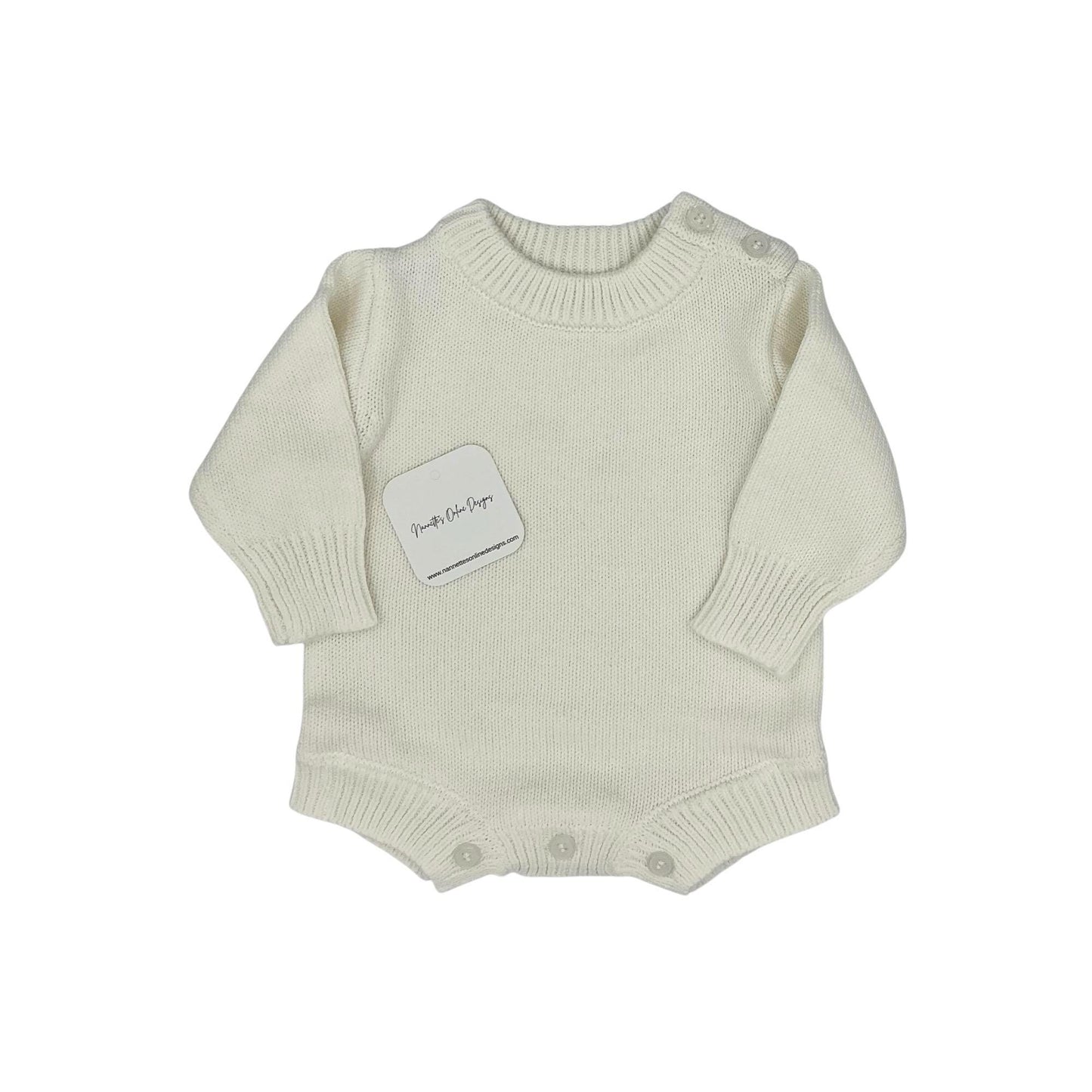 Personalized Embroidered Knitted Ruffle Leg Baby Romper