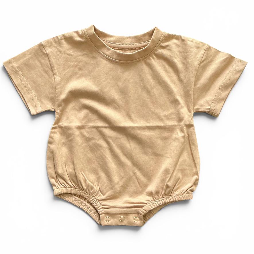 Personalized Embroidered Organic Cotton Bubble Romper – Baby Name Summer Outfit