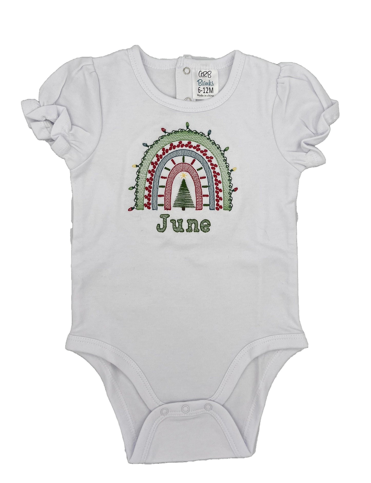 Embroidered Rainbow Christmas Shirt - Infant/Child Bodysuit/Shirt