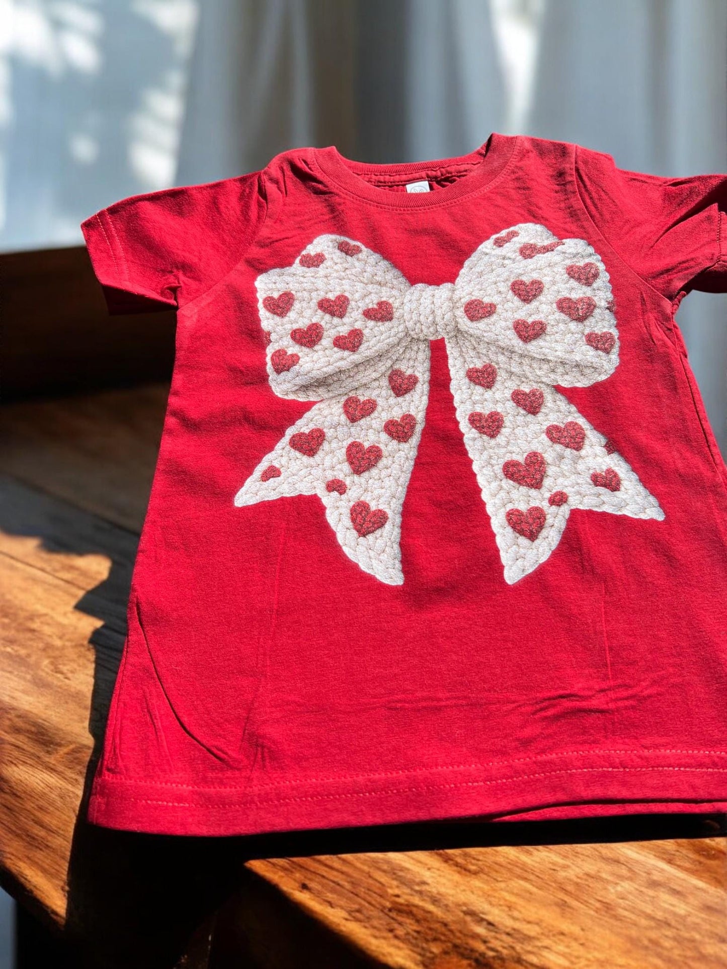 DTG Printed Toddler Valentine Bow Shirt (2T–5T)