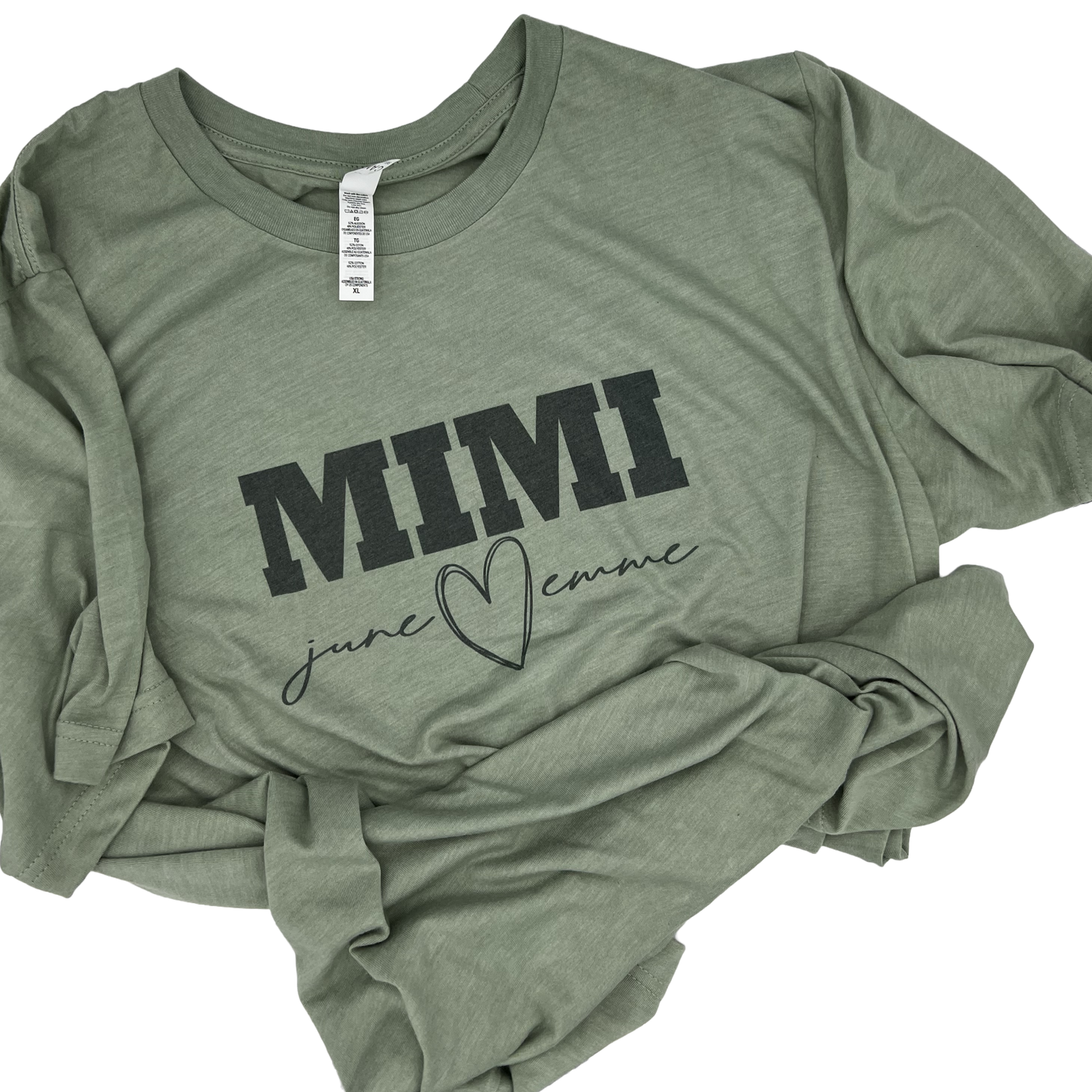 Personalized Mimi T-Shirt – Custom Grandma & Grandchild Name Shirt