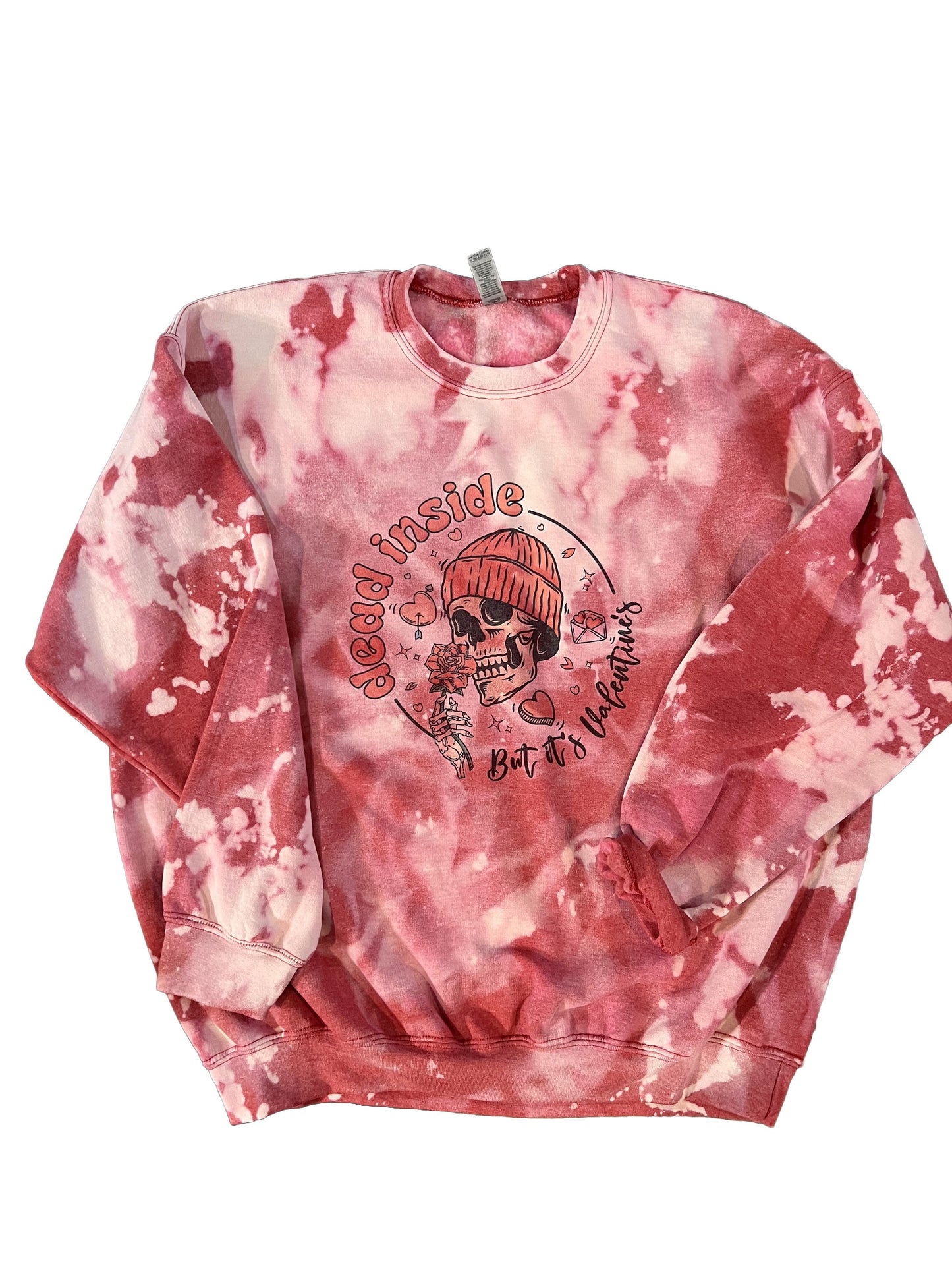 Red Bleached Dead Inside Valentines Sweatshirt