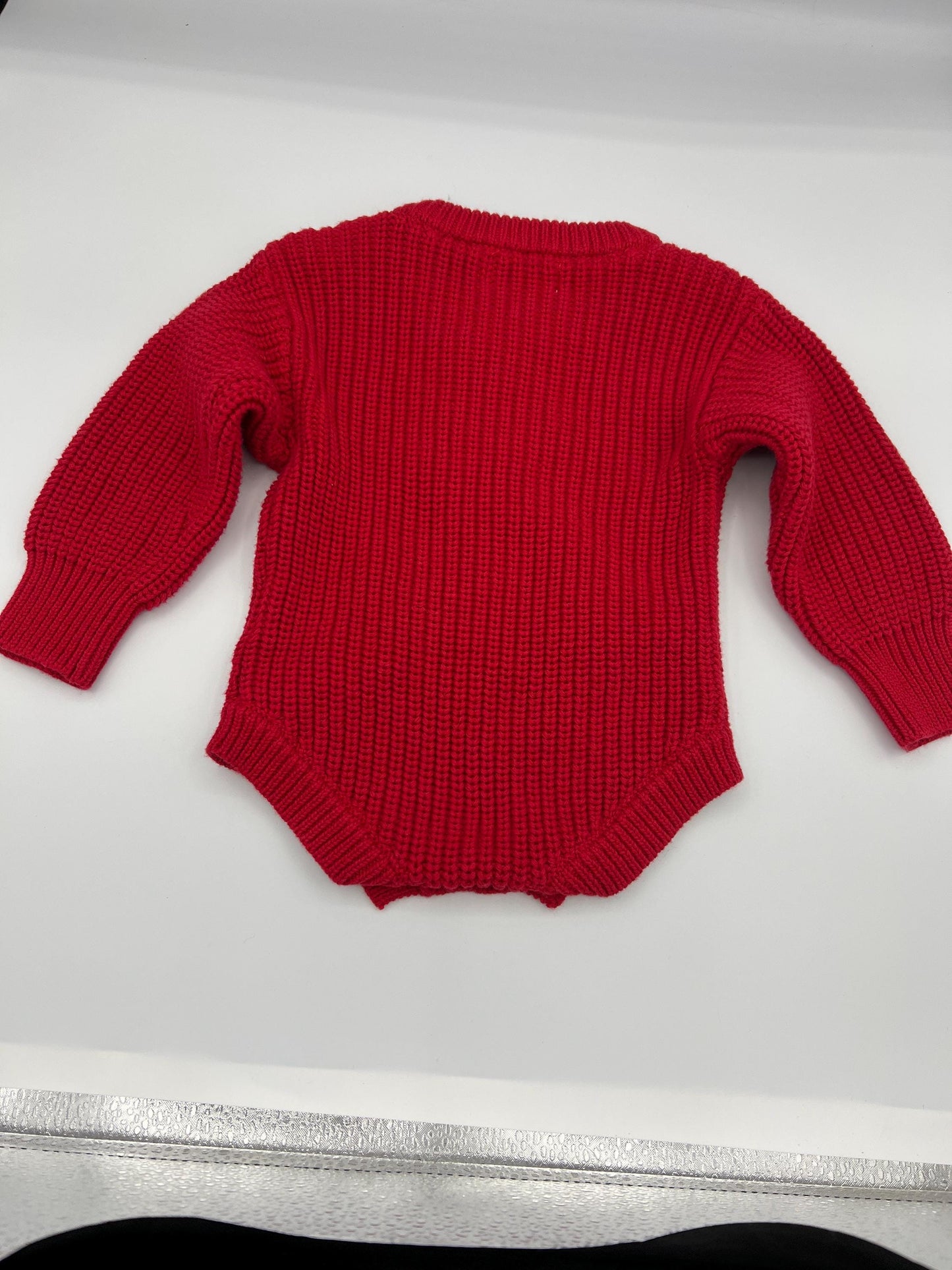 Hand Embroidered Knitted Christmas tree Baby Bodysuits