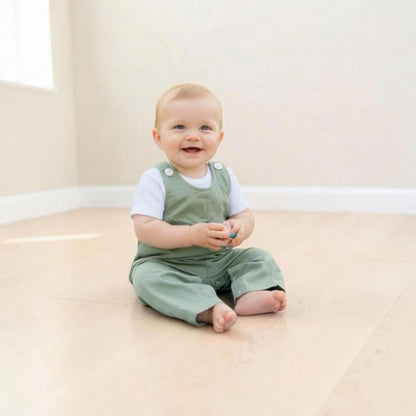 Personalized Embroidered Green Overalls for Boys or girls
