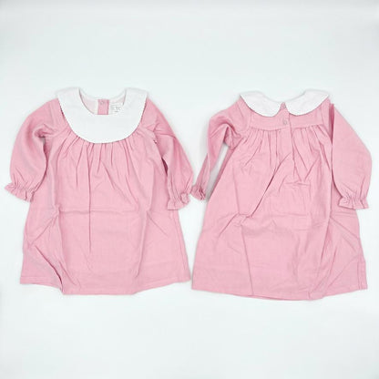 Personalized Embroidered Pink Corduroy Dress for Girls