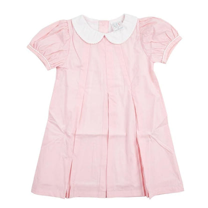 Personalized Embroidered Light Pink/Light Blue Cotton Dress for Girls