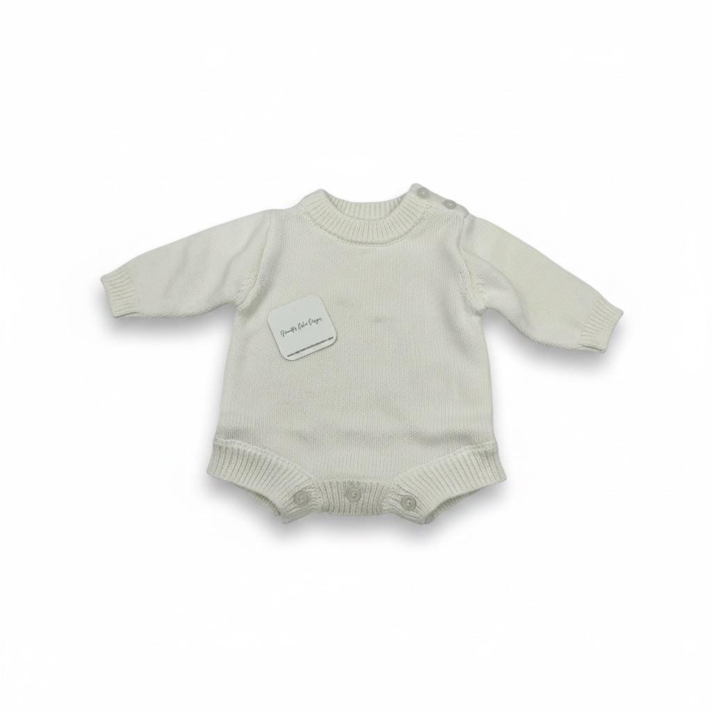 Personalized Embroidered Knitted Ruffle Leg Baby Romper
