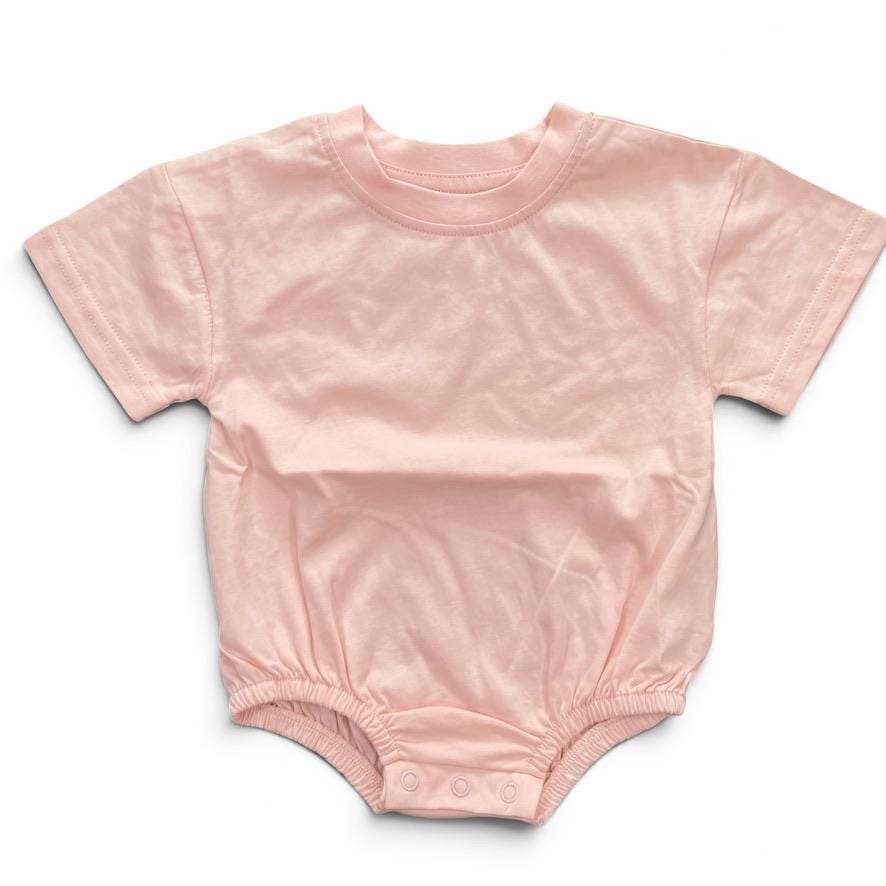 Personalized Embroidered Organic Cotton Bubble Romper – Baby Name Summer Outfit