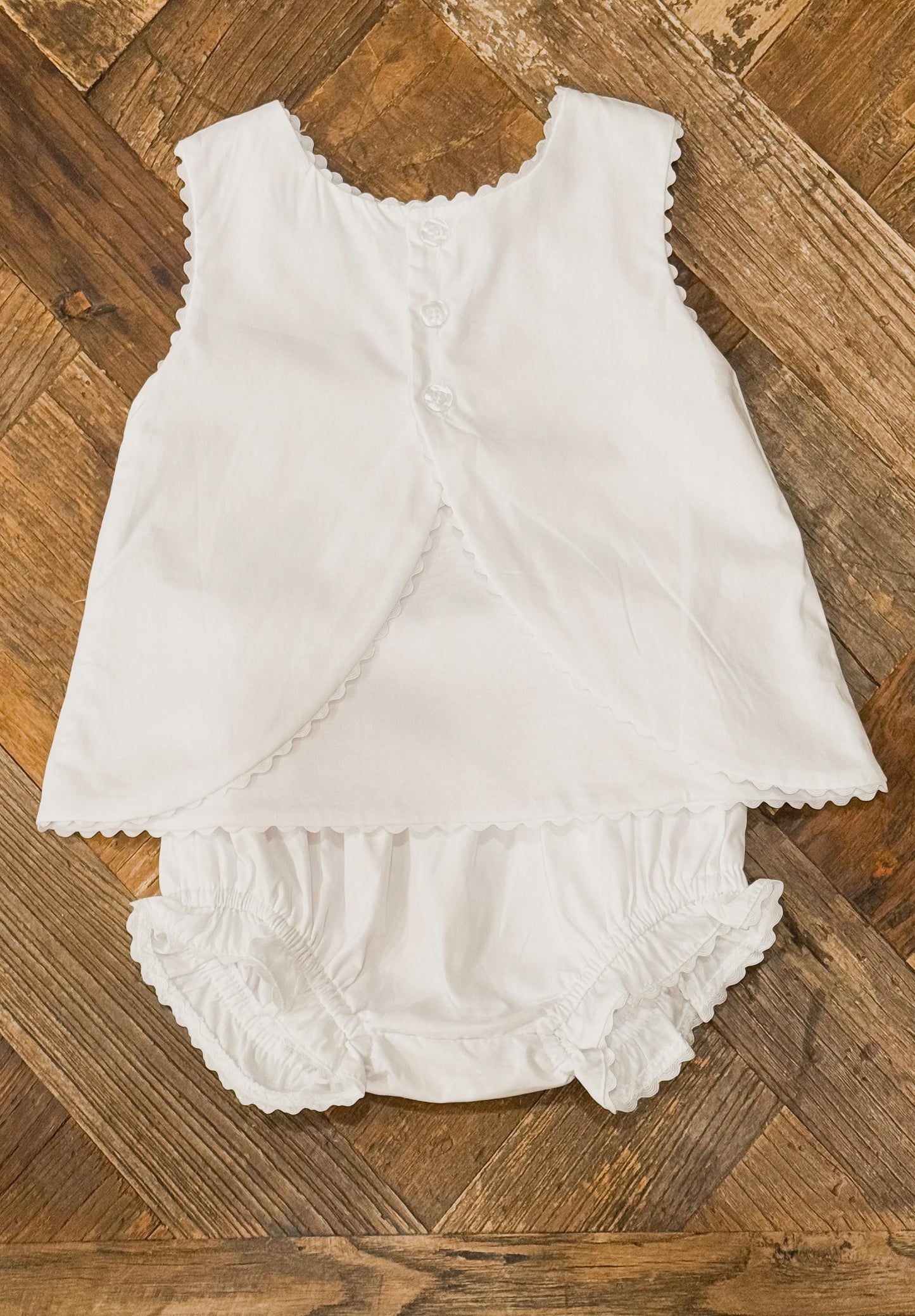 Personalized Embroidered Pink Trimmed White Cotton Diaper Set