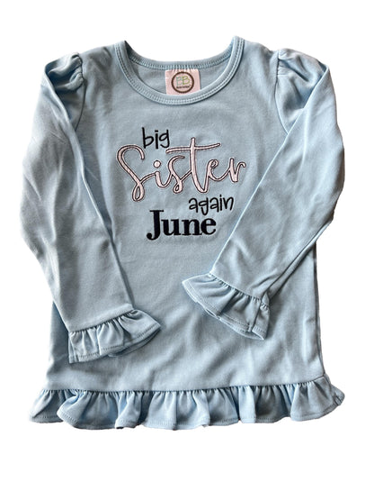 BIG SISTER Embroidered Ruffle Shirt