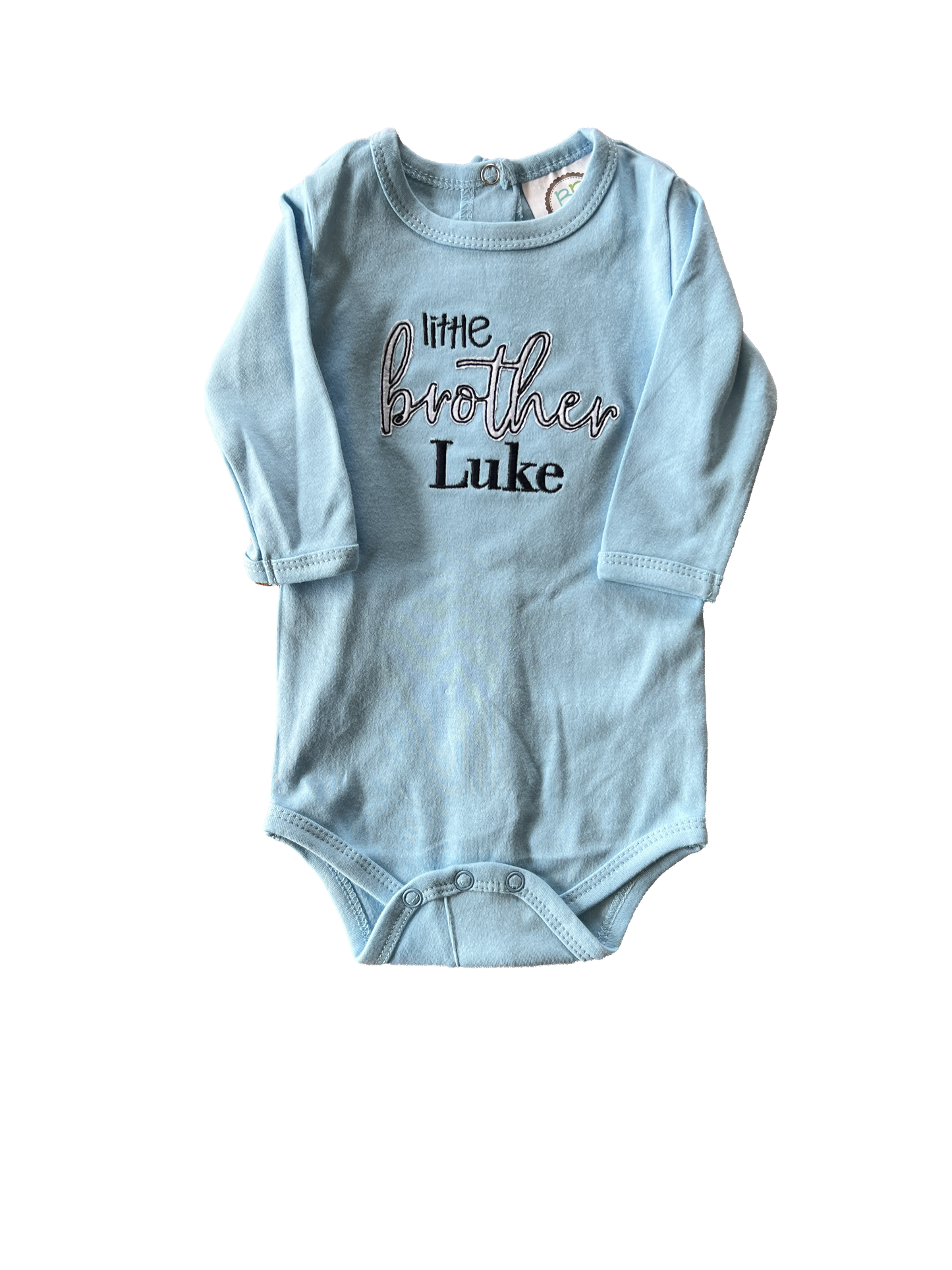 Little Brother Embroidered long sleeve bodysuit - Blue