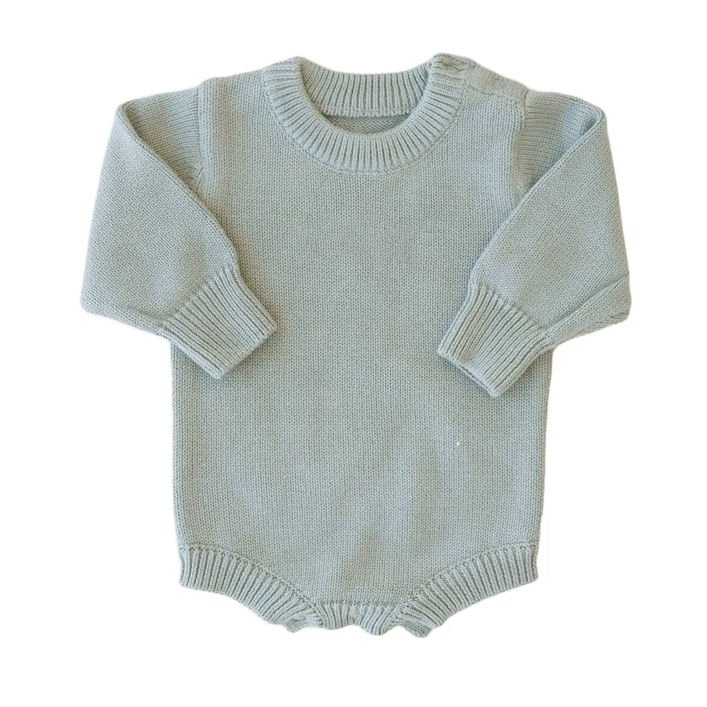 Personalized Long Sleeve 100% Cotton Knit Romper