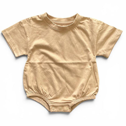 Personalized Embroidered Organic Cotton Bubble Romper – Baby Name Summer Outfit
