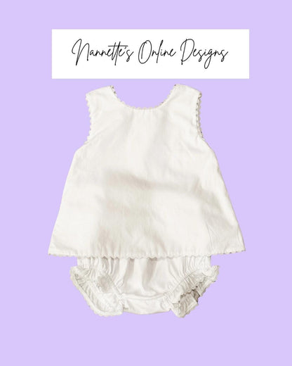 Personalized Embroidered Pink Gingham Cotton Diaper Set