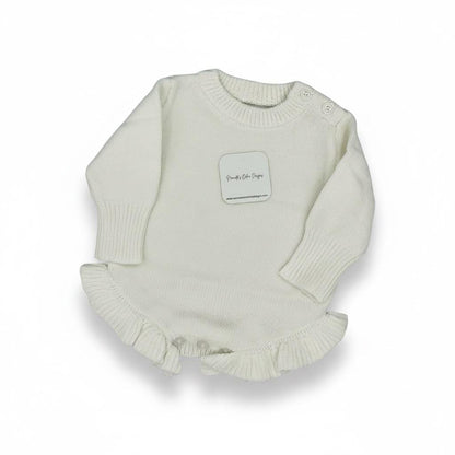 Personalized Embroidered Knitted Ruffle Leg Baby Romper