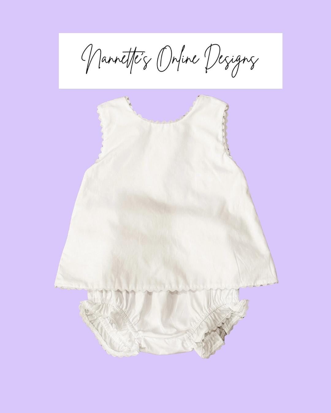 Personalized Embroidered Pink Trimmed White Cotton Diaper Set