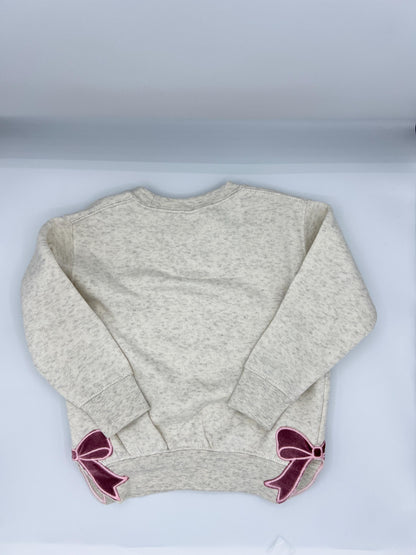 Pink Velvet Bow Embroidered Sweatshirt - Split Bows on Each Side - Can Personalize