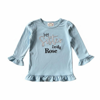 BIG SISTER Embroidered Ruffle Shirt