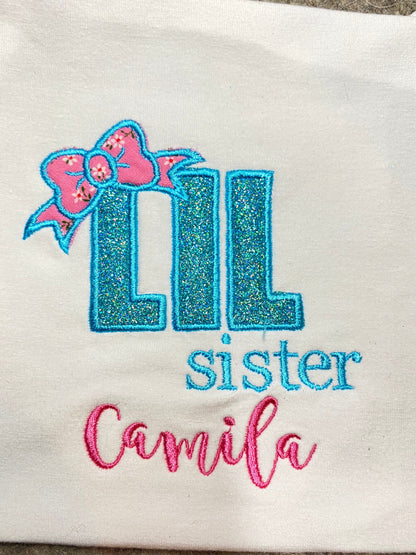 Embroidered Little Sister Shirt