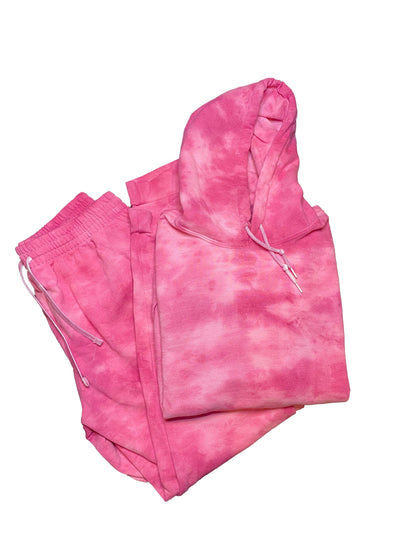 Adult Tie Dye Hoodie - Fuchsia