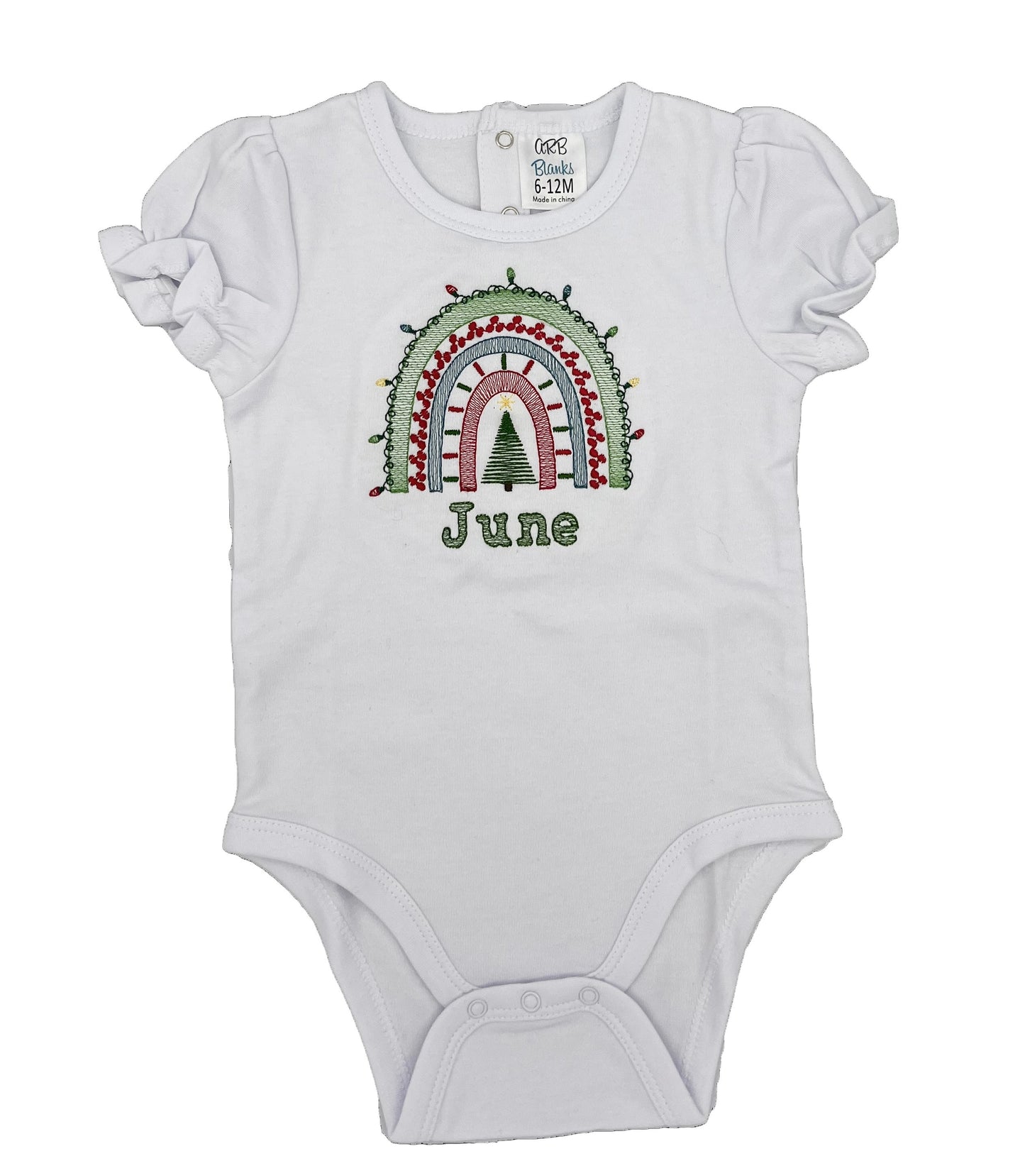 Embroidered Rainbow Christmas Shirt - Infant/Child Bodysuit/Shirt