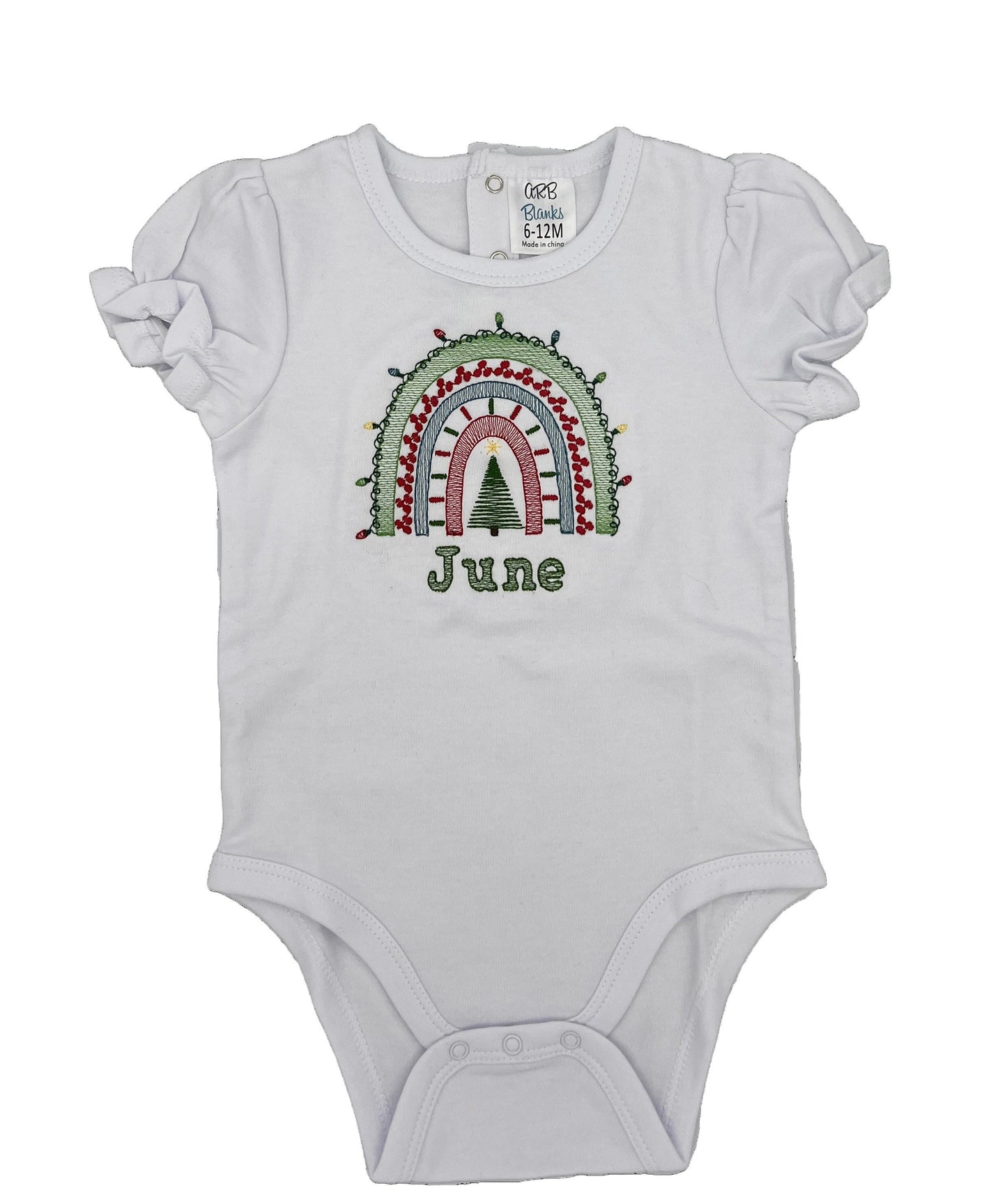 Embroidered Rainbow Christmas Shirt - Infant/Child Bodysuit/Shirt