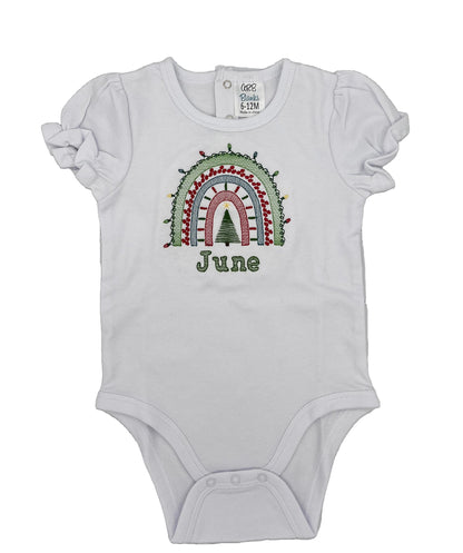 Embroidered Rainbow Christmas Shirt - Infant/Child Bodysuit/Shirt