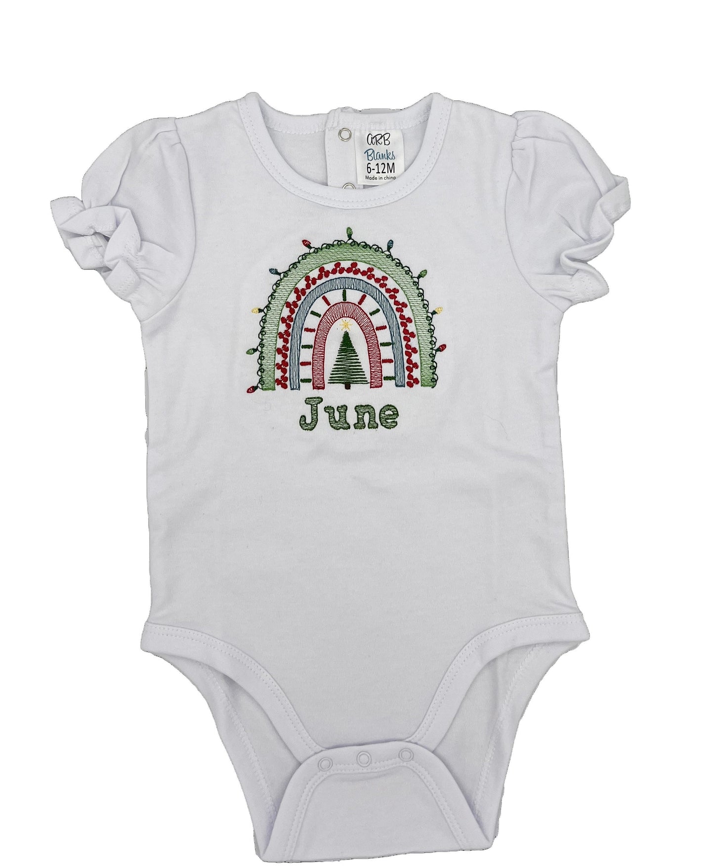 Embroidered Rainbow Christmas Shirt - Infant/Child Bodysuit/Shirt