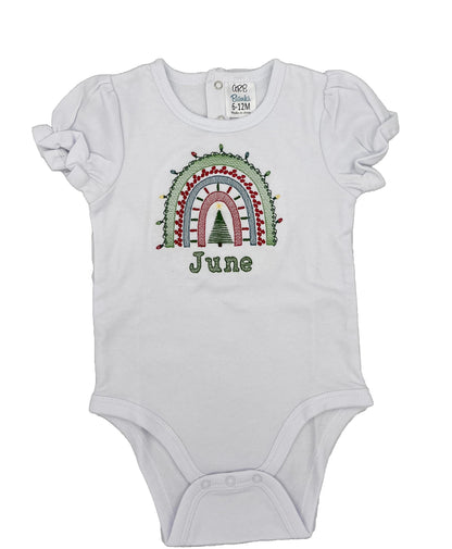 Embroidered Rainbow Christmas Shirt - Infant/Child Bodysuit/Shirt
