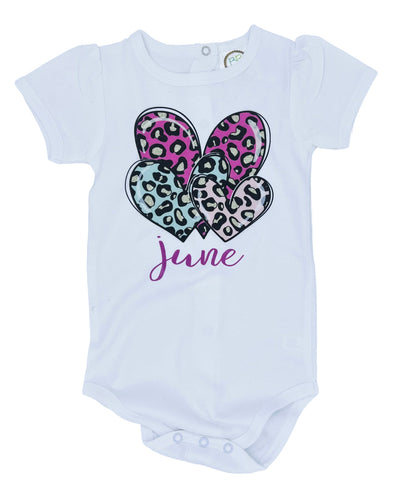 Kids Personalized Leopard Hearts Baby Bodysuit