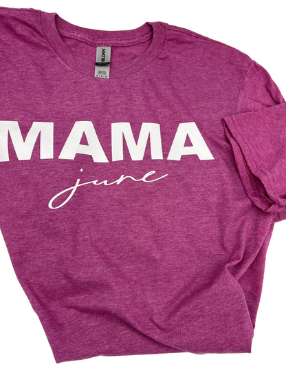 Adult Custom Pink Mama Graphic T-Shirt: Personalizable