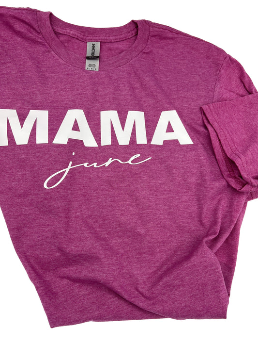 Adult Custom Pink Mama Graphic T-Shirt: Personalizable