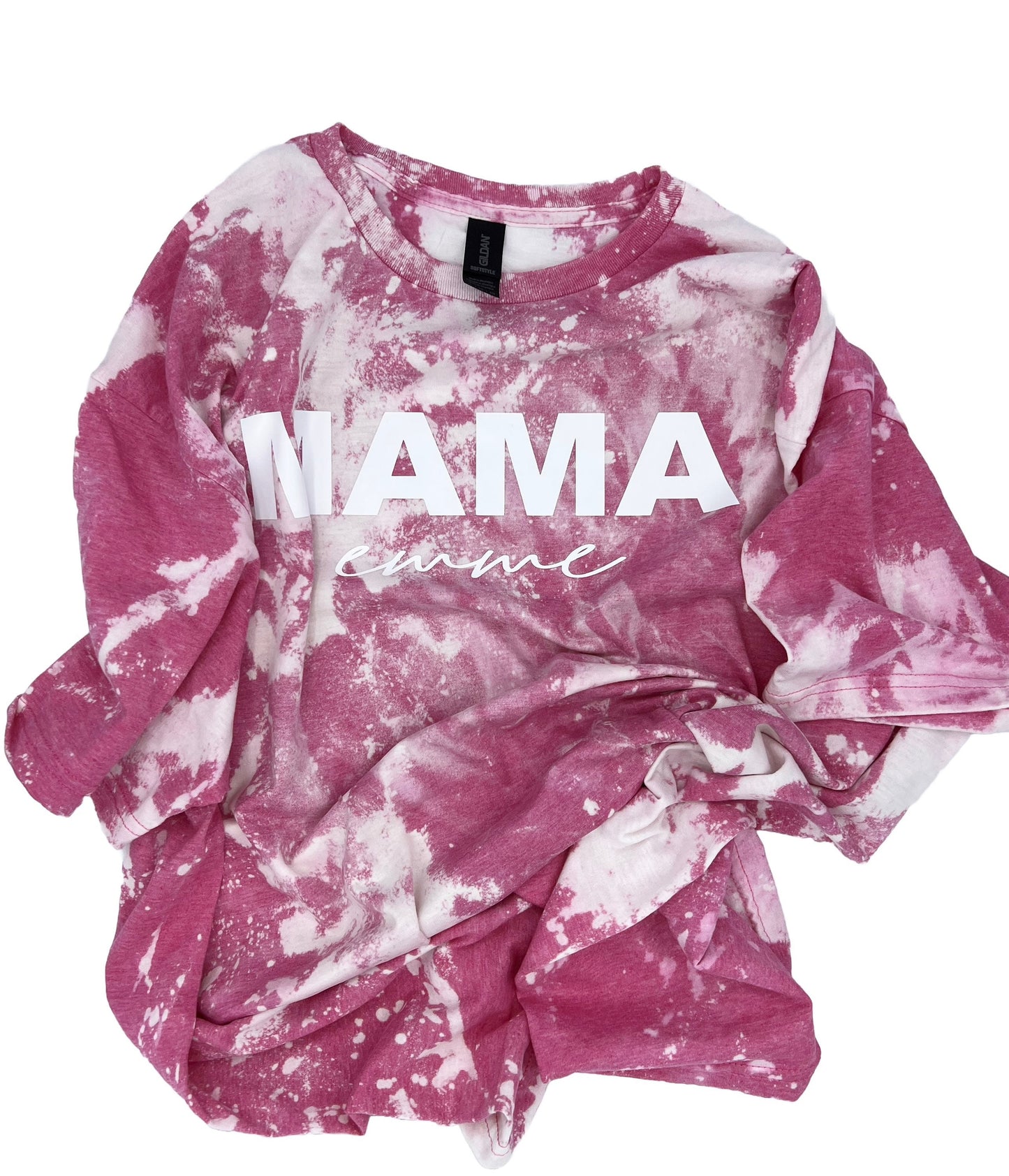 Adult Personalized Pink Tie-Dye MAMA Tshirt - Vinyl HTV