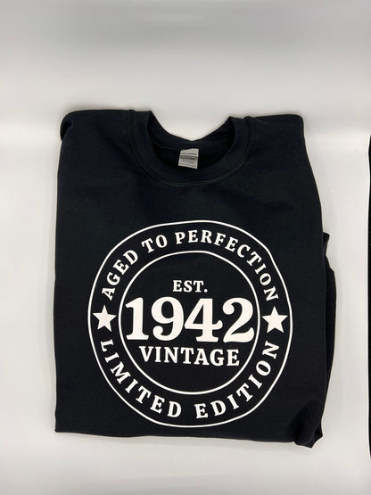 Adult Personalized Birthday Sweat Shirt - 1942 - customizable
