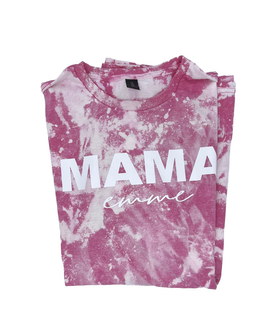 Adult Personalized Pink Tie-Dye MAMA Tshirt - Vinyl HTV