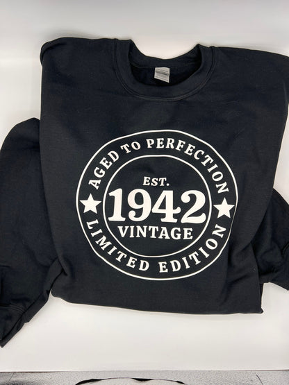 Adult Personalized Birthday Sweat Shirt - 1942 - customizable