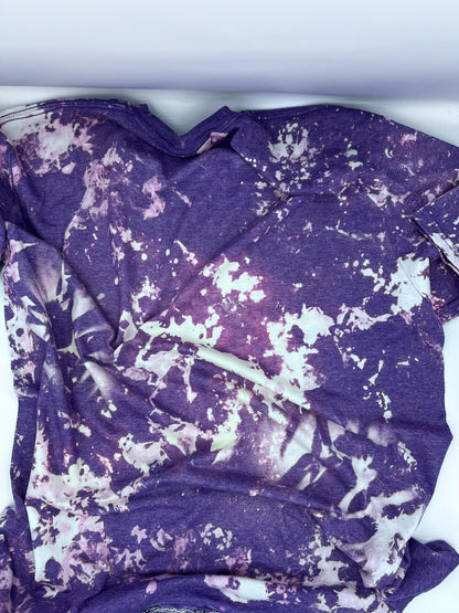Bleached Tie Dye Halloween T-Shirt: Spooky Haunted House Graphic Tee