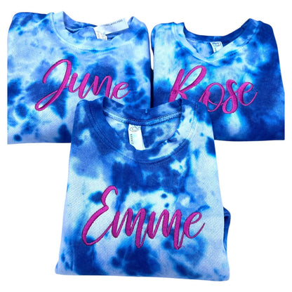 Kids Personalized embroidered Tie Dye Sweatshirt