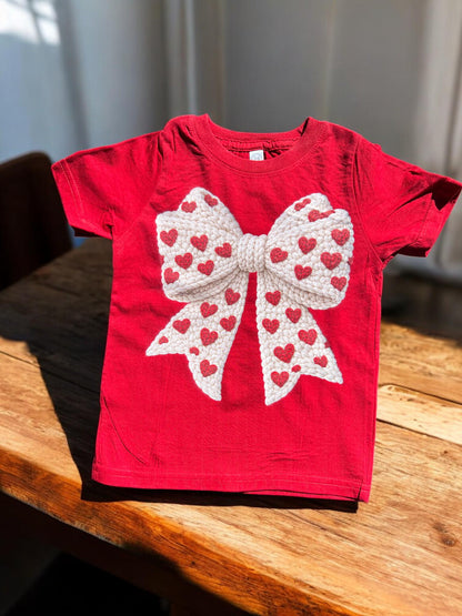 DTG Printed Toddler Valentine Bow Shirt (2T–5T)