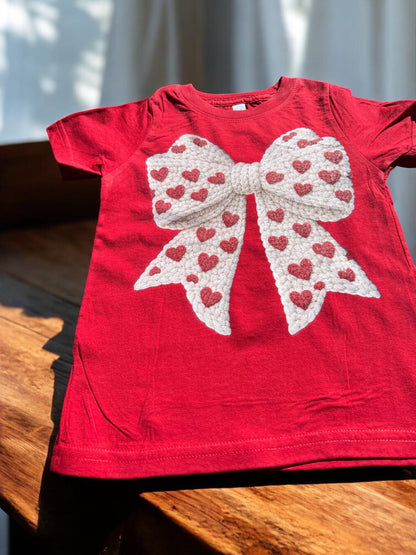 DTG Printed Toddler Valentine Bow Shirt (2T–5T)