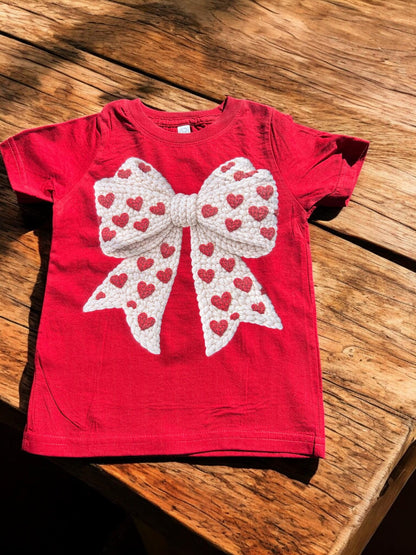 DTG Printed Toddler Valentine Bow Shirt (2T–5T)