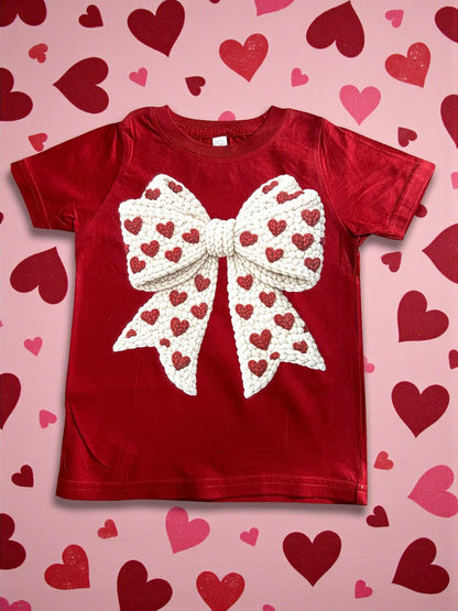 DTG Printed Toddler Valentine Bow Shirt (2T–5T)