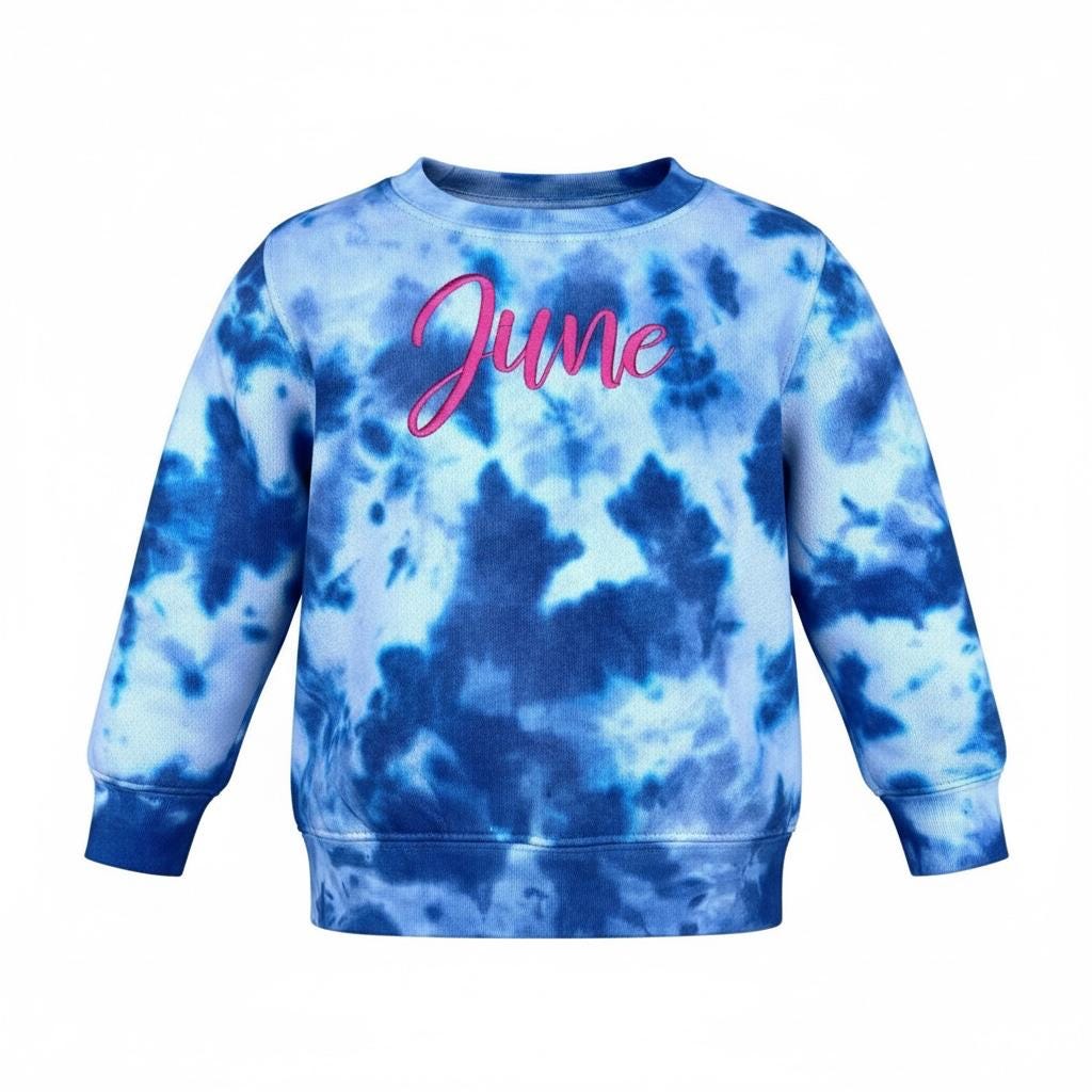 Kids Personalized embroidered Tie Dye Sweatshirt
