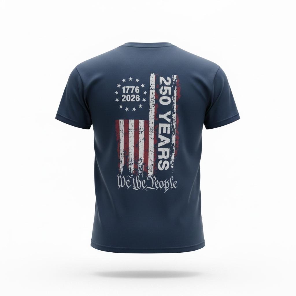 Celebrate 250 Years (1776–2026) | We The People American Flag Tee | USA Anniversary Shirt | Vintage Distressed 4th of July Shirt