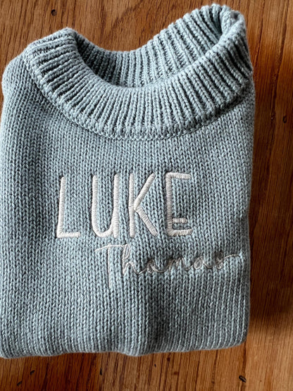 Personalized Embroidered Knitted Neutral Baby Bodysuits