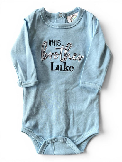 Little Brother Embroidered bodysuit - Blue