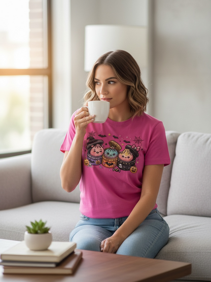 Cute Halloween Dumpling Graphic Short Sleeve T-Shirt