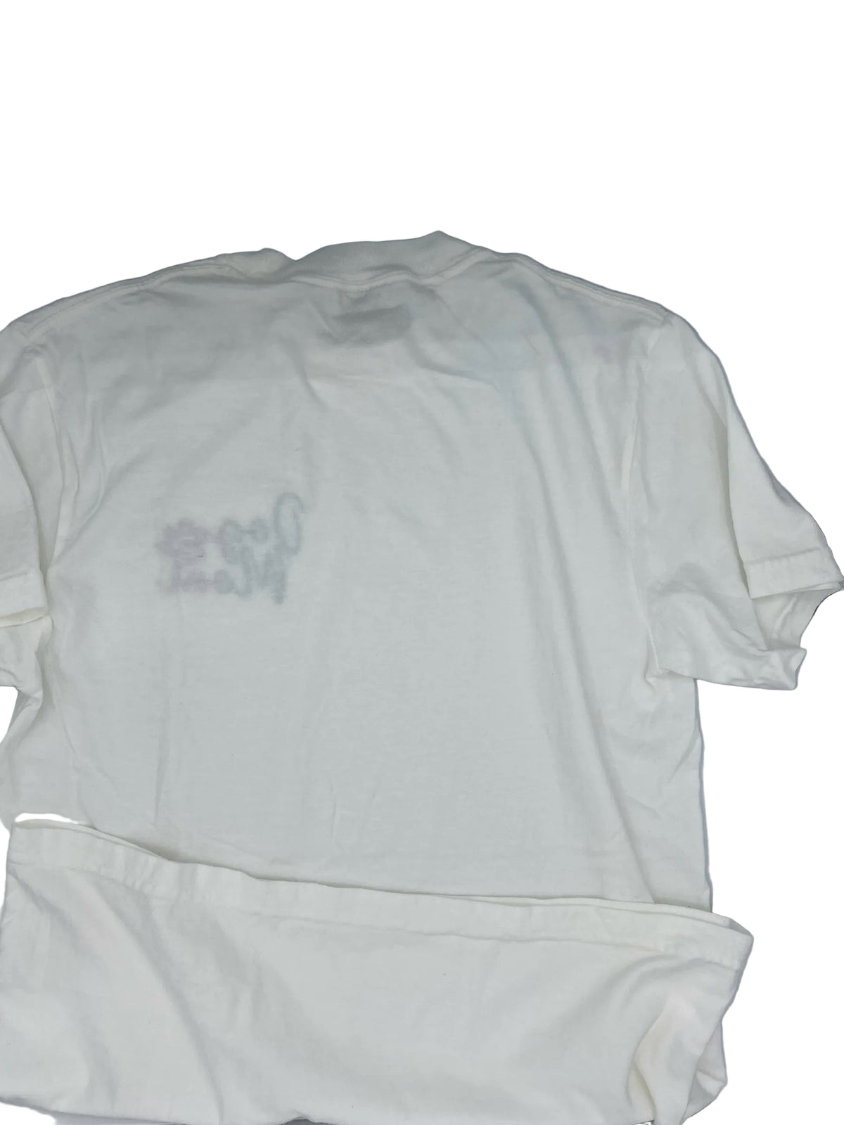Nannette's Online Designs white cotton t-shirt with Dog Mom embroidery visible on the back