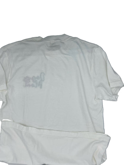 Nannette's Online Designs white cotton t-shirt with Dog Mom embroidery visible on the back
