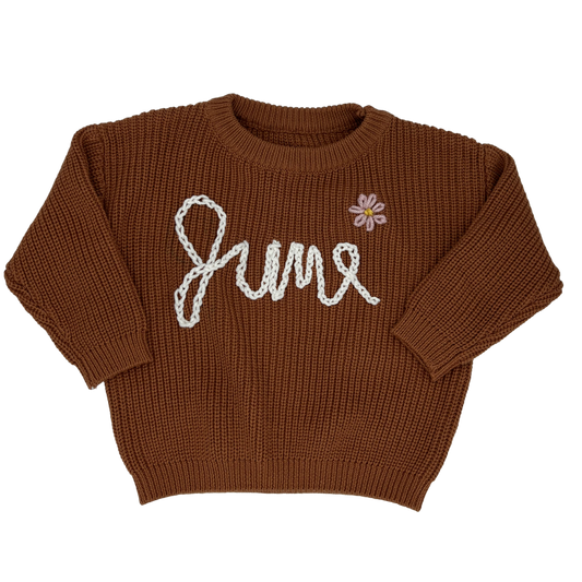 Personalized Hand Embroidered Baby and Toddler Sweaters